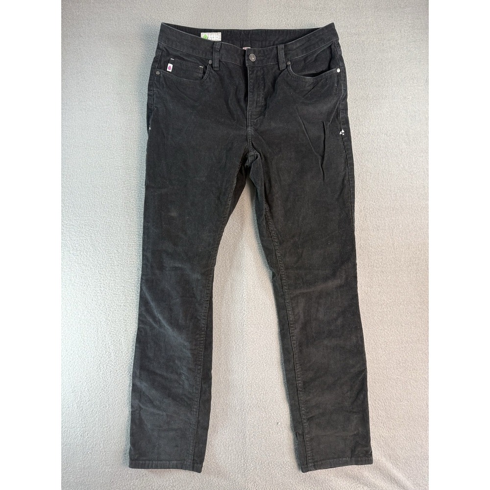 Stio Pants Womens 10 Black Corduroy Chino Straight Organic Cotton Stretch Casual